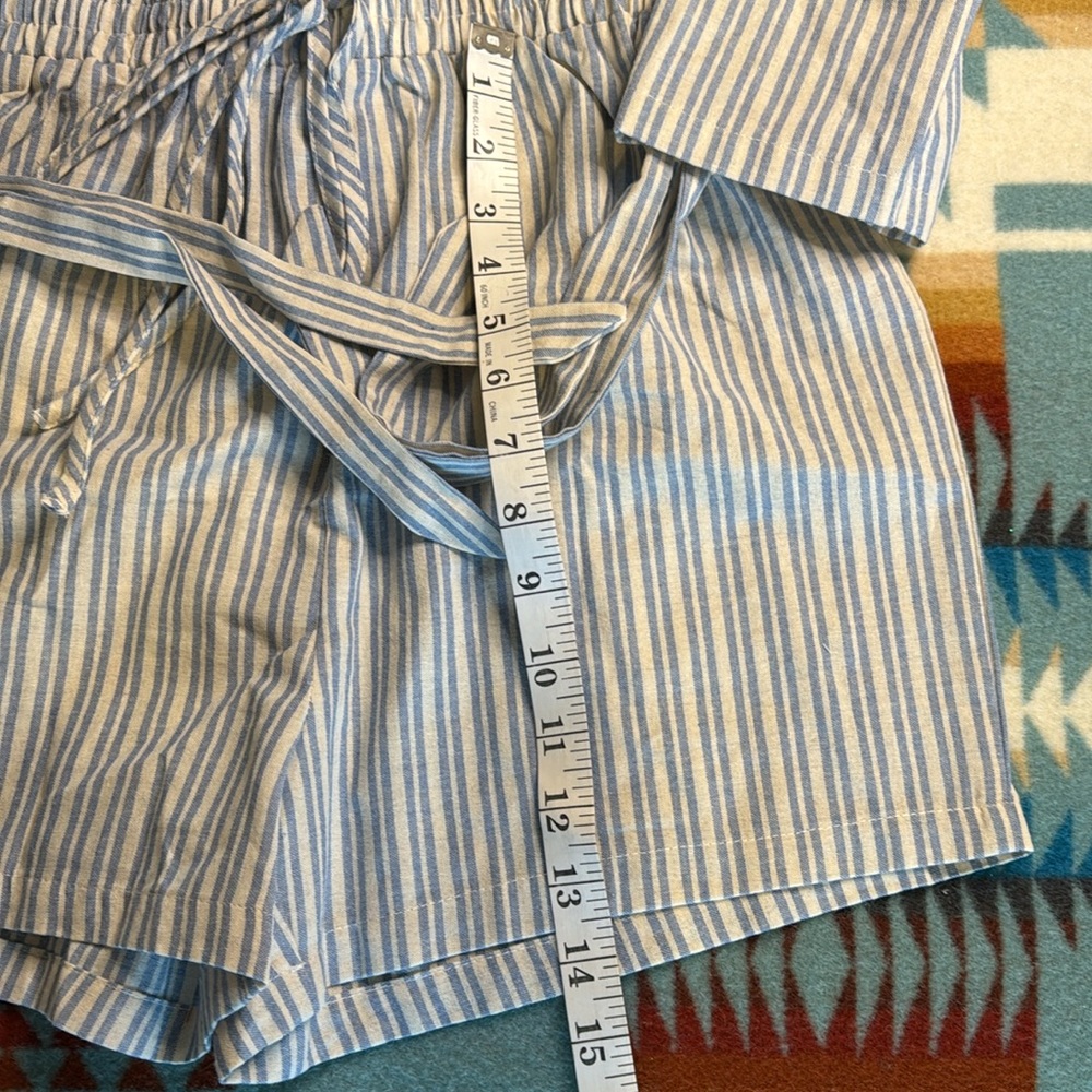 Pink Lily Should’ve Said Blue Stripe Collar Romper - Picture 9 of 15